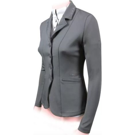 42 IT, Bordeaux: Damen-Wettkampfjacke aus extra-weichem technischem Stoff Modell Evelyn mit Strasssteinchen am Kragen (1/5)
