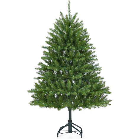 Sapin de Noël Artificiel avec 450 LED, Sections Réalistes PE/PVC, Effet Enneigé, Pommes de Pin, Montage Facile, Socle Métal, Idéal Décoration Intérieure – Taille : 6FT [Europe] (1/5)