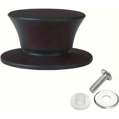 Poignée de couvercle de casserole en silicone diamètre 6 cm avec vis de fixation et tournevis inclus couleur noire (1/5)