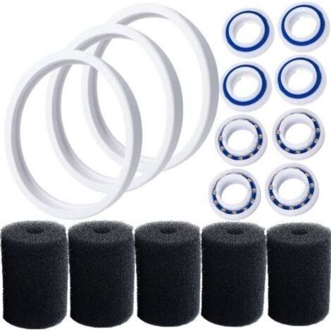C10 Pneumatiques adaptables de rechange Compatible avec Polaris 180 280 360 380 Robot nettoyeur piscine avec C60 roulements à billes de roue et 9-100-3105 Épurateur de tuyau de balayage (1/5)