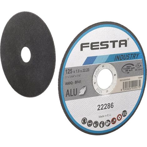 Disco de corte FESTA INDUSTRY para aluminio 125x1x22,2mm 22286.01 (1/2)