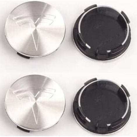 4 tapacubos para Tesla Model Y Juniper 2025 2020-2024, tapas de buje de rueda de plástico ABS a prueba de polvo, impermeables y anticorrosivas, accesorios decorativos, plateado brillante-57mm (1/5)