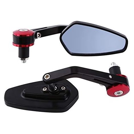 Specchietti - Specchietti laterali posteriori universali per moto in alluminio da 7/8"(Rosso) (1/5)