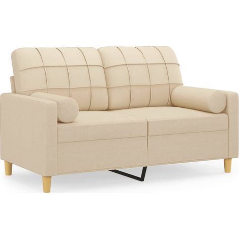 Maison Exclusive - Divano a 2 Posti con Cuscini Crema 120 cm in Tessuto
