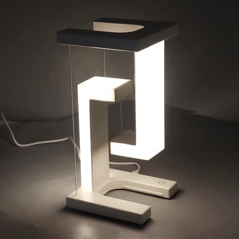 Lampe LED Flottante à Lévitation Magnétique, Lampe de Table LED de Nuit, Lampe de Bureau Flottante pour Cadeaux Uniques, Veilleuse de Chambre, Contrôle Tactile à 3 Niveaux, 3800 à (1/5)