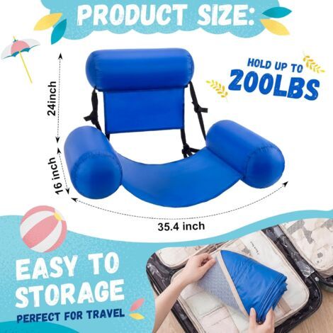 Chaise Gonflable Flottante de Flotteur de Piscine de Plage de Flotteur de Hamac pour la Plage de Voyage