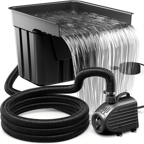 Cascade d'étang avec filtre de bassin - Kit complet de cascade avec pompe de bassin de 80 W 4500 l/h - Kit cascades pour bassin de jardin, jeu d'eau, terrasse (1/5)
