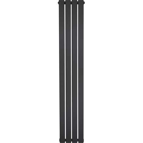 Radiateur Plat à 1 Colonne 1600 x 280 mm en Acier Carbone Gris Anthracite Chauffage Centrale Moderne Verticale Monté Sur Mur Cuisine Salle de Bain [Brosse de Nettoyage & Supports INCLUSES]