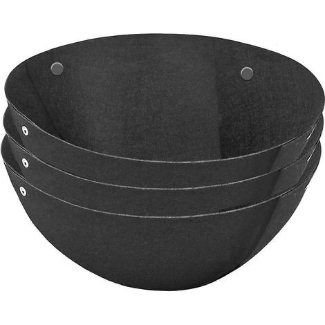 Lot de 3 suspendu panier à fleurs doublures tissu suspendu plante doublures rond jardinière doublures non tissé noir (1/5)