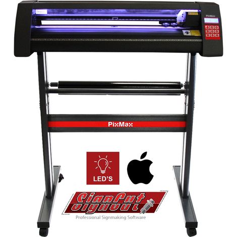 Plotter de Découpe Vinyl 720 avec Guide Laser LED Logiciel Signcut Pro, Guide laser à Œil optique, Support et Housse de Protection