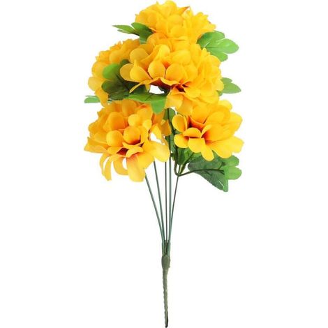 Strauß aus 5 gelben Chrysanthemen (36 cm). (1/2)
