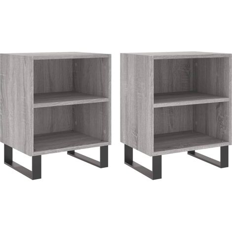 Maison Exclusive - Comodini Grigio Sonoma 2 pz 40x30x50 cm in Legno Multistrato