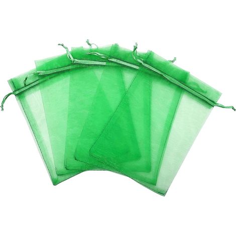 20 transparente grüne Organzabeutel, 10 x 15 cm, mit Kordelzug, für Süßigkeiten, Hochzeiten, Taufen und Geburtstagsgeschenke