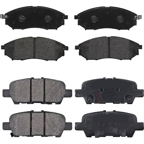 KIT PASTIGLIE FRENO ANTERIORI E POSTERIORI compatibile con NISSAN TIIDA TRE VOLUMI (SC11) / PASTIGLIE FRENANTI AUTO OEM P 56 065  P 56 088,P 56 046 / SOSTITUZIONE DIRETTA / BASSA POLVERE / SILENZIOSO (1/4)