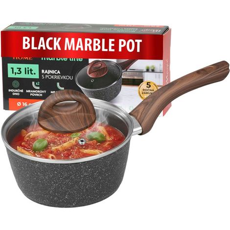 Sauteuse MagicHome Black Marble Line, avec couvercle en verre, 16 cm