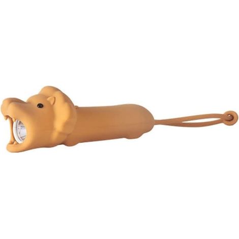 Lampe torche LED rechargeable pour enfants, adorable lampe torche en silicone avec motif animal, 2 modes d'éclairage, veilleuse à intensité variable pour enfants (lion). (1/5)