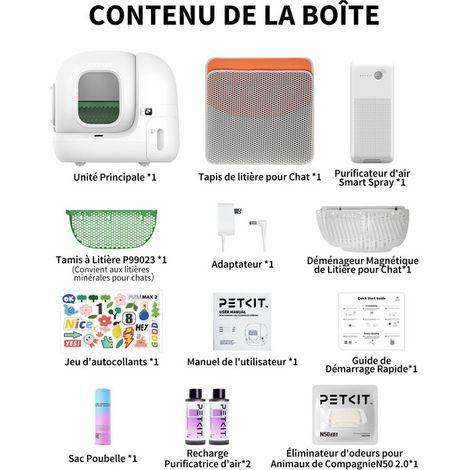 Maison de Toilette Autonettoisante pour Chat Bac à Litière Automatique Intelligent Connecté Intérieur avec Contrôle des Odeurs et Grand Espace Grande Capacité