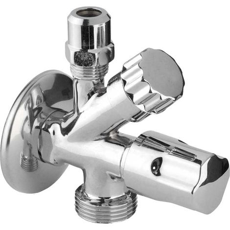 "RUBINETTO SOTTOLAVABO COMBINATO A 3 VIE  1/2""""x3/4""""x Ø10 + Rosetta"