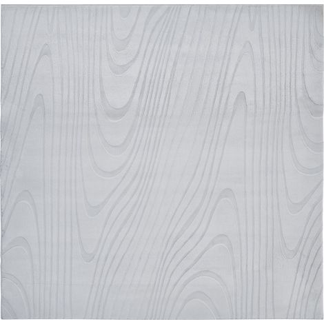 Faux Rabbit Fur Rug Light Grey Artificial Polyester Fur 160 x 160 cm Square Soft Shaggy High Pile Geometric Pattern ONTAKE (1/5)