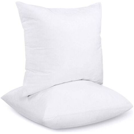 QORVA-Lot de 2Bedding Coussins de Garnissage 40 x 40 cm , Coussin à Recouvrir, Oreillers Intérieur, Rembourrage Coussins,Housse en Mélange de Polyester (Blanc) (1/4)