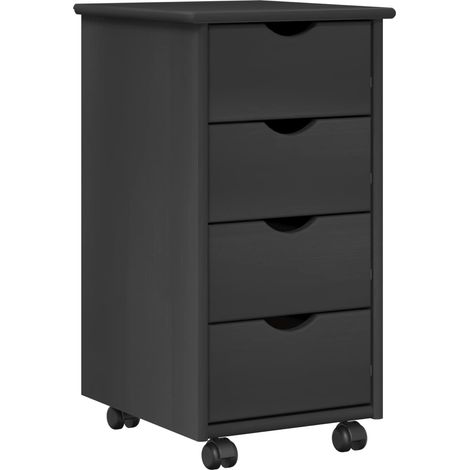 Rolling Cabinet Grey 34 x 39 x 65.5 cm Solid Pine Wood vidaXL