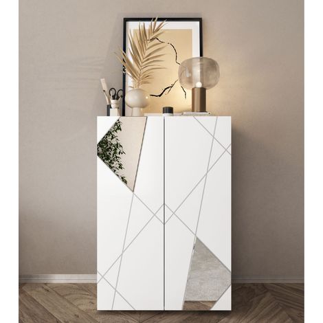 Meuble à chaussures moderne laqué blanc ANTONIA (1/5)
