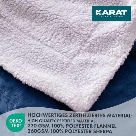 Kuscheldecke Glory Doppelseitig Dunkelblau 220 x 240 cm