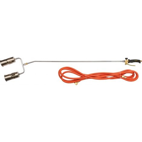 Antorcha de calentamiento doble Vorel 73343, 60mm, con conector de 100cm, ideal para trabajos de soldadura y reparaciones, diseño duradero, alta eficiencia, fácil de usar.