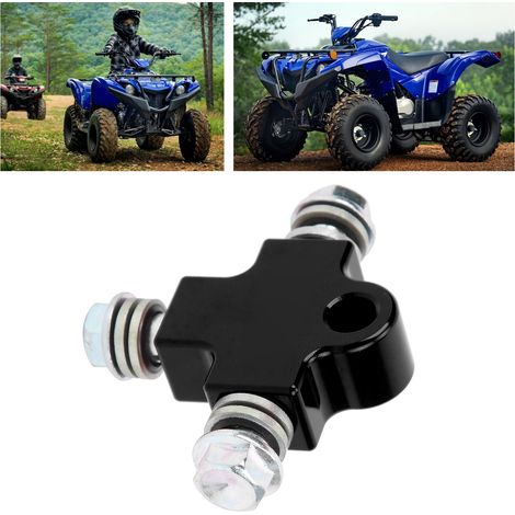 Raccord en T pour freins à disque (un à deux) pour moto/quad/conversion quad (connecteur en T noir avec vis) (1/5)