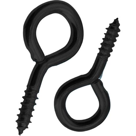 5 crochets à œillet - noir - pour suspension et mur/plafond (1/5)
