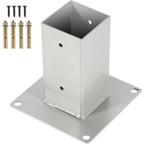 Hengda 4x Manicotto a vite Bullone quadrato quadrato Pali per recinzione Base per pali pergola 120x120mm (1/5)