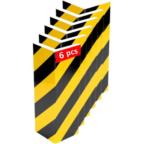 Schiuma protettiva per garage - Protezione per colonne e pareti - Schiuma ad alta densità da 2 cm - Adesivo riflettente giallo e nero - 40x15x2 cm - Antiurto per parcheggio auto interno - 6 pezzi