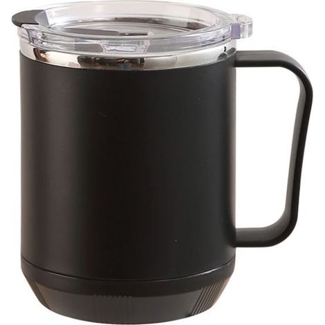 Tasse isotherme 460ml en acier inoxydable 304, étanche et portable pour activités en plein air, couleur noire. (1/5)