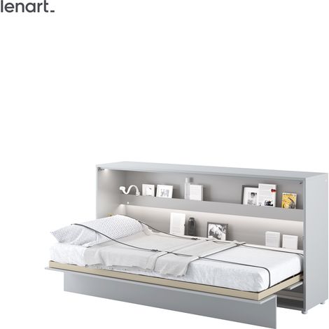 Bim Furniture – Lit escamotable 90x200 cm – Mécanisme pneumatique – Construction métal et aggloméré – Optimisation espace pour petits appartements (1/5)