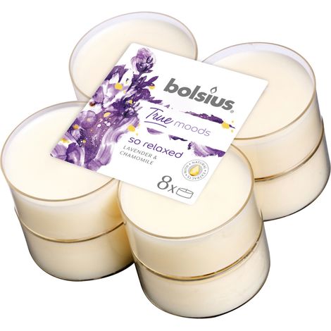 Bolsius True Moods Maxilichten Lavendel-Kamille 8 pièces