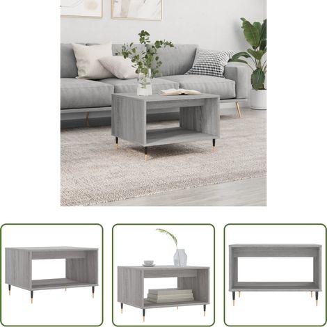 Table basse sonoma gris - Table basse sonoma gris 60x50x40 cm bois d'ingénierie (1/5)
