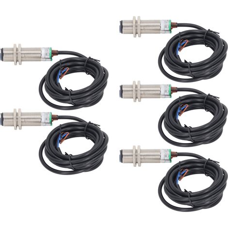 Capteur photoelectrique infrarouge E18-R2NA, lot de 5, interrupteur NPN normalement ouvert, alimentation 10-30V DC, détecteur de proximité industriel. (1/5)