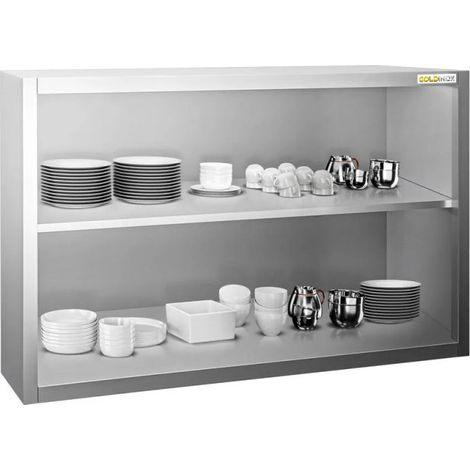 Placard mural inox 1000x400 mm - Hauteur 800 mm ouvert PREMIUM - GOLDINOX (1/4)