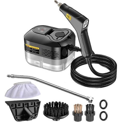 Hocheffizienter, tragbarer Dampfreiniger mit fortschrittlicher Sterilisationsfunktion für Haushalt, Auto, Küche und Klimaanlage. EU-Stecker, schwarz. (1/5)