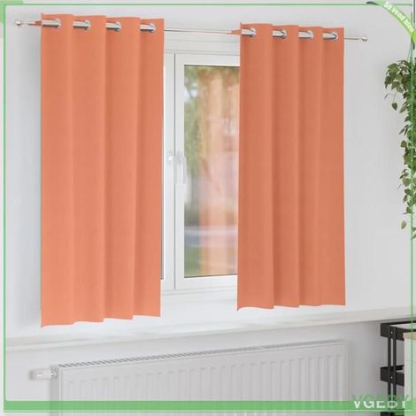 Rideaux occultants - FAFEISY - 4107414 - Terre cuite - Tissage triple 80–90% - 2 pcs avec anneaux (1/5)
