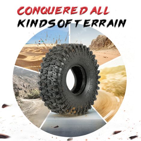 4 pièces AUSTAR AX-5020 1.9 pouces 120mm pneus sur chenilles pour 1/10 Traxxas Redcat SCX10 AXIAL RC4WD TF2 RC voiture (1/5)