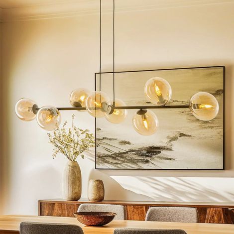 [GEBRAUCHT] B-Ware Emibig Lighting Hängeleuchte Pendelleuchte E14 Deckenleuchte Schwarz Amber Led
