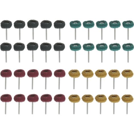 40 mini-disques de polissage en T avec poignée, en fibre de nylon, tête de meulage multifonctionnelle, embouts de meulage, outil de meulage rotatif, accessoire de meulage (1/5)