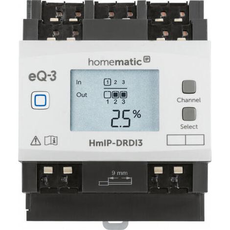 Homematic-ip HMIP-DRDI3 Actuador de atenuación para carril DIN 230 V (1/4)
