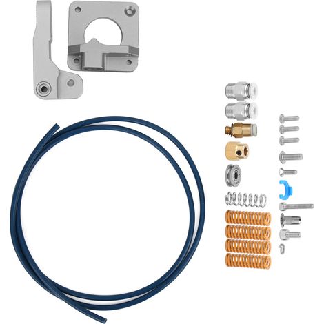 Extruder-Kit, graues Aluminium, 3D-Druckerzubehör, PTFE-Schlauch, Feder, Befestigungsmaterial, Werkzeuge (1/5)