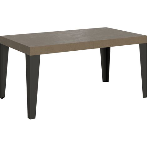 Table extensible 160/264x90 cm Flame Premium gris tourterelle avec pieds anthracite