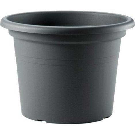 Vaso tondo in plastica Cilindro Basic colorato per giardino piante e fiori -35 cm / Antracite (1/4)