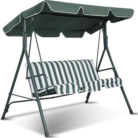 (191 x 132 cm grün)Ersatzdach für UV-Schutz-Gartenschaukel, Schaukeldach aus wasserdichtem 600D-Oxford-Gewebe mit Kantenbreite 12 cm, Abmessung (191 x 132 cm grün)  FLITI (1/4)