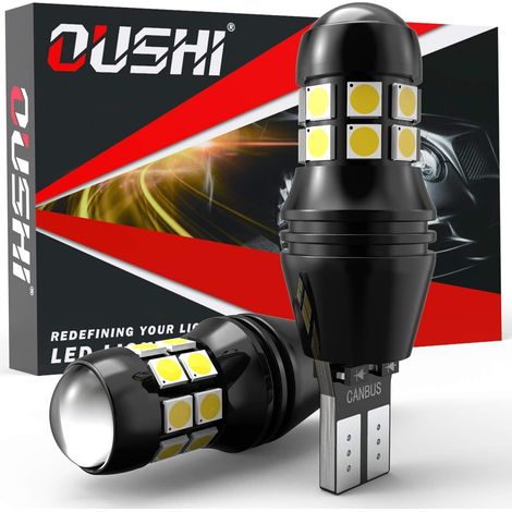 T15 W16W LED Car Bulbs, 912 921 Bulbs for Car LED Reverse Lights Non-Polarity 12V 24V 6500K White (Pack of 2) (1/5)