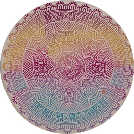 Dessous de verre Mandala - Rose - Jaune - Bleu